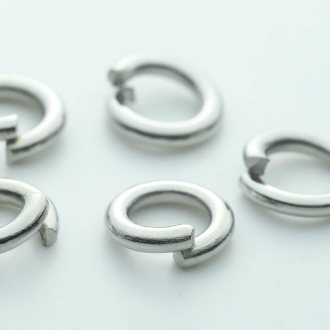 500 pcs of 6mm Thick Heavy Jump Rings - Rhodium Antique Silver Plated Jumpring 6x1.2mm 16 Gauge 16G Bulk Jumprings Open O Ring 12x6mm