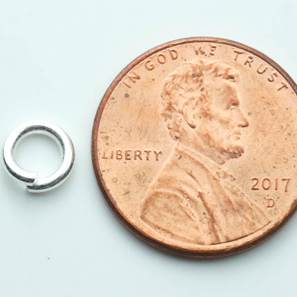100 pcs of 6mm Thick Heavy Jump Rings - Sterling Silver Plated Jumpring 6x1.2mm 16 Gauge 16G Bulk Jumprings Open O Ring 12x6mm