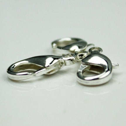 30 pcs of Silver Plated lobster claw brass clasp 12X7mm - LOB12B