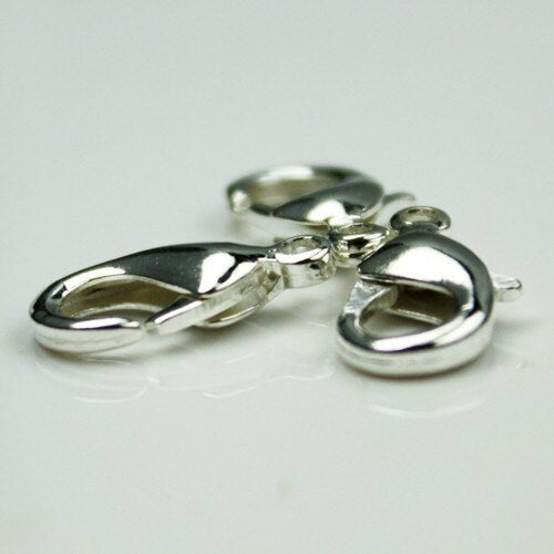 100 pcs of Silver Plated lobster claw brass clasp 12X7mm