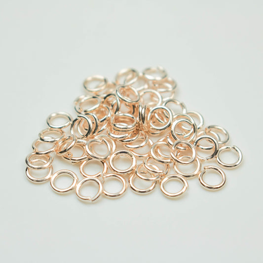 Rose Gold Jump Ring Bulk Open Link - 4mm - 200 Pcs - 0.7mm 21G 21 Gauge Thickness - Round Jewelry Finding Making Connector Jumpring - 7x4mm