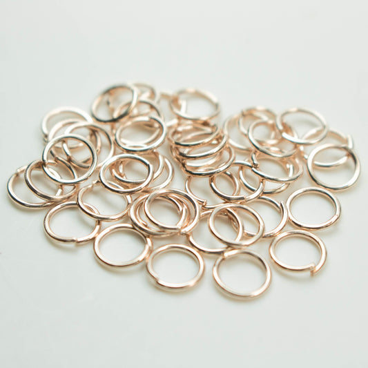Rose Gold Jump Ring Bulk Open Link - 6mm - 200 Pcs - 0.7mm 21G 21 Gauge Thickness - Round Jewelry Finding Making Connector Jumpring 7x6mm