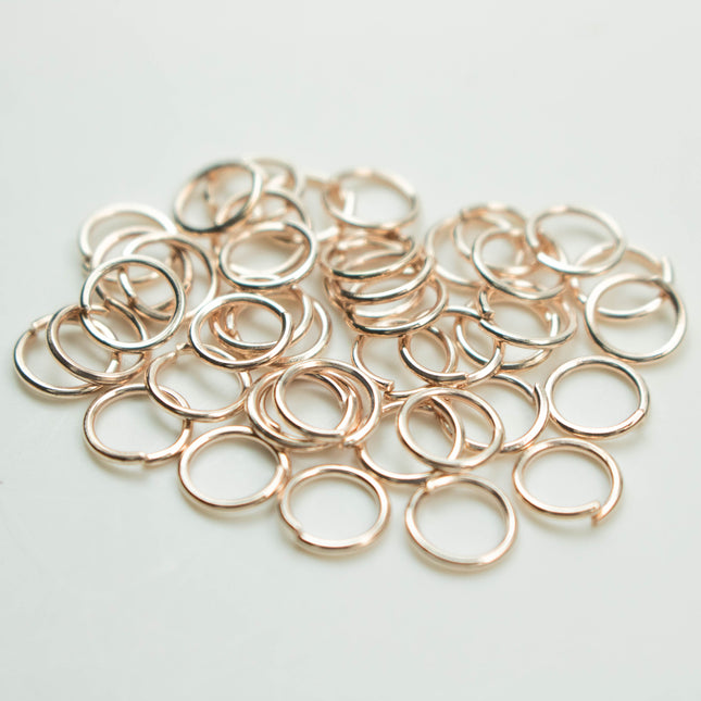 Rose Gold Jump Ring Bulk Open Link - 6mm - 200 Pcs - 0.7mm 21G 21 Gauge Thickness - Round Jewelry Finding Making Connector Jumpring 7x6mm