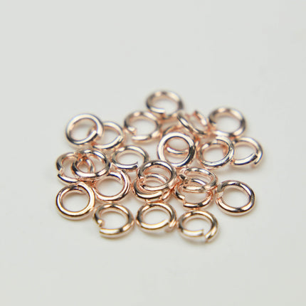 Rose Gold Jump Ring Bulk Open Link - 6mm - 100 Pcs - 1.2mm 16G 16 Gauge Thickness - Round Jewelry Finding Making Connector 12x6mm