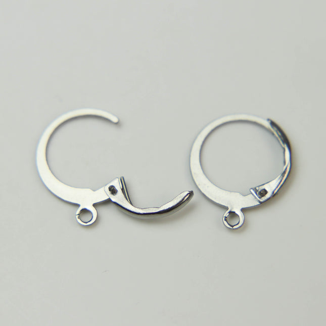Stainless Steel ROUND Leverback Earring - 20 Pcs - Ear Wire Surgical Steel Earring - 12X9mm
