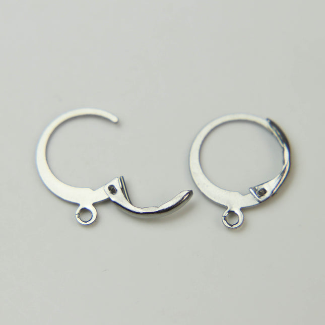 Stainless Steel ROUND Leverback Earring - 100 Pcs - Ear Wire Surgical Steel Earring - 12X9mm