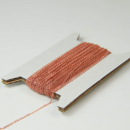 300 feet TARNISH Resistant Free Anti Tarnished - Bright Copper Plated Micro Flat Chain - 2mm 2x1.4mm SOLDER - little Small Soldered AT214F