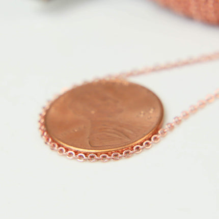300 feet TARNISH Resistant Free Anti Tarnished - Bright Copper Plated Micro Flat Chain - 2mm 2x1.4mm SOLDER - little Small Soldered AT214F