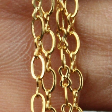32 ft spool of Gold plated SOLDERED Figure 8 Connector Chain - 4x3mm links