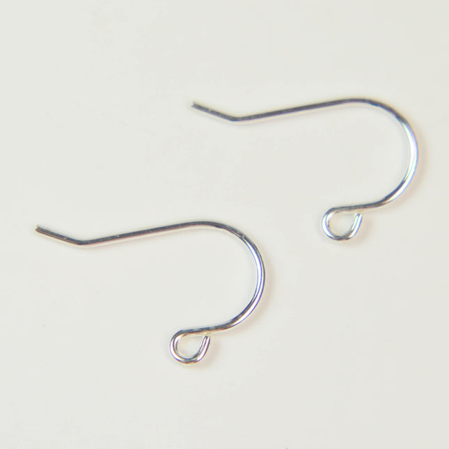 925 Sterling SILVER Simple Ear Wires Earring - 18x12mm Solid Pure Sterling Silver Heavy Thick Wire - 20 Gauge 20G 0.82mm Wire