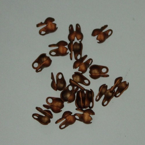 100pcs of Antique Copper finished ball chain connector for 2.0mm - Crimp Type - BALLCON20