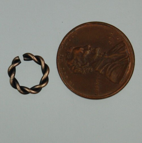 50 pcs of Antique Brass plated Twisted jumpring - 10mm Open Jump ring