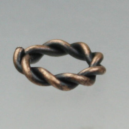 50 pcs of Antique Brass plated Twisted jumpring - 10mm Open Jump ring
