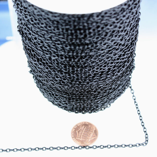 32 ft of Black finished cable Chain - 3.8x2.7mm unsoldered link - 3827CA