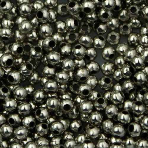 500 pcs of Antique Silver Plated Round Spacer Beads - 2.3mm