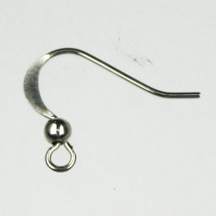 300 pcs of Antique silver finished flattened fishhook with bead ear wire 21 gauge