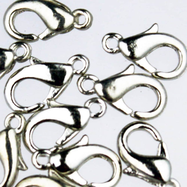 100 pcs of lobster claw clasp 12X7mm - Antique Silver - LOB12B