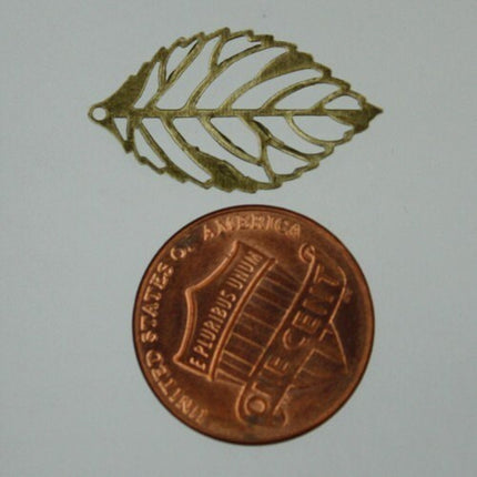 100 pcs of antiqued Brass finished leaf filigree focal 32x18mm