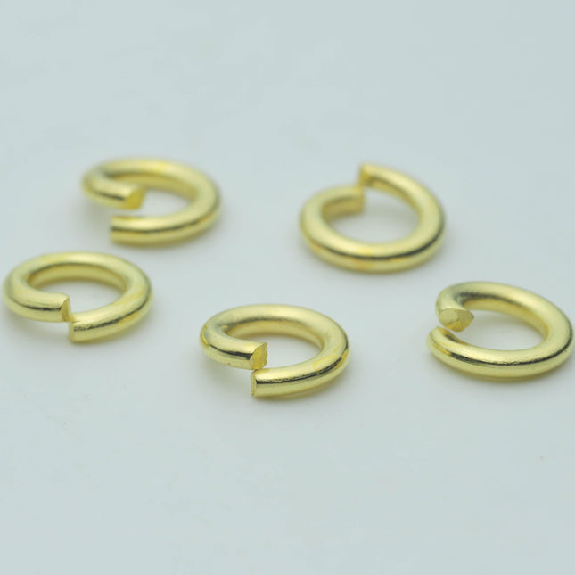 500 pcs of 6mm Thick Heavy Jump Rings - Gold Plated Jumpring 6x1.2mm 16 Gauge 16G Bulk Jumprings Open O Ring 12x6mm