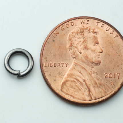 100 pcs of 6mm Thick Heavy Jump Rings - Gunmetal Jumpring 6x1.2mm 16 Gauge 16G Bulk Jumprings Open O Ring 12x6mm