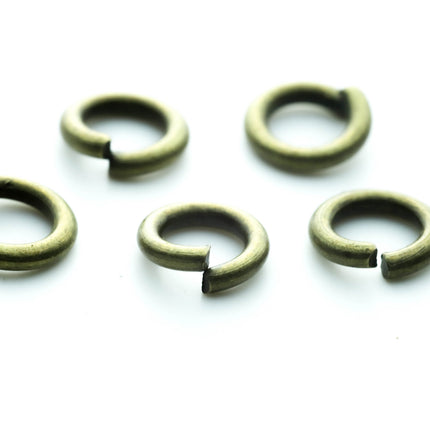500 pcs of 6mm Thick Heavy Jump Rings - Antique Brass Jumpring 6x1.2mm 16 Gauge 16G Bulk Jumprings Open O Ring 12x6mm