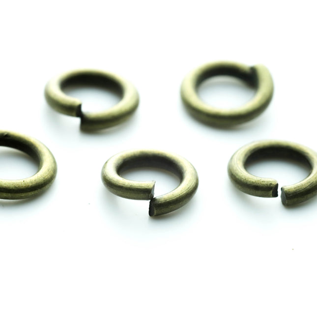500 pcs of 6mm Thick Heavy Jump Rings - Antique Brass Jumpring 6x1.2mm 16 Gauge 16G Bulk Jumprings Open O Ring 12x6mm