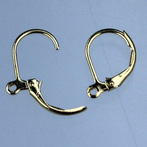 50pcs 24K Gold Plated Leverback Earrings earwire 11X16mm