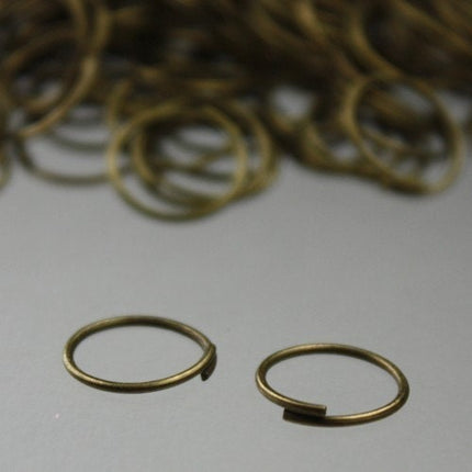 10mm Jump Rings, 100 Antique Brass Jump Rings / Bronze Open 10x0.7mm 21 Gauge 21G Link Connector Open Jump Rings O Ring 7x10mm