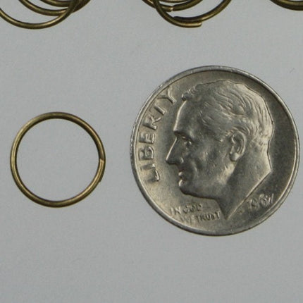 10mm Jump Rings, 100 Antique Brass Jump Rings / Bronze Open 10x0.7mm 21 Gauge 21G Link Connector Open Jump Rings O Ring 7x10mm