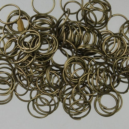 10mm Jump Rings, 100 Antique Brass Jump Rings / Bronze Open 10x0.7mm 21 Gauge 21G Link Connector Open Jump Rings O Ring 7x10mm