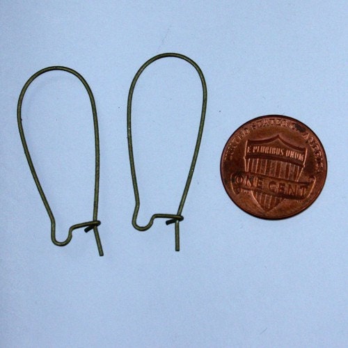 50 pcs of Antique Brass Finished Kidney earwire 35x15mm