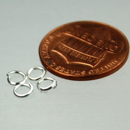 4mm Jump Rings, 500 pcs of Sterling Silver Plated Jump Rings / Jumprings - 4mm 22 gauge 0.6mm Link Connector Open Jump - 6x4mm