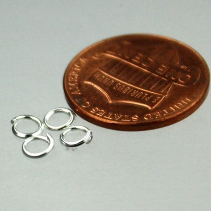 500 pcs of 4mm Jump Rings, Sterling Silver Plated Jump Rings / Jumprings - 4mm 22 gauge 0.6mm Link Connector Open - 6x4mm