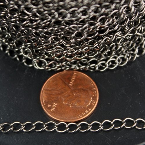 32 feet of Gunmetal Plated curb chain Large Big Link Curb Chain - 4.9x3.7mm unsoldered link - Ship From California USA