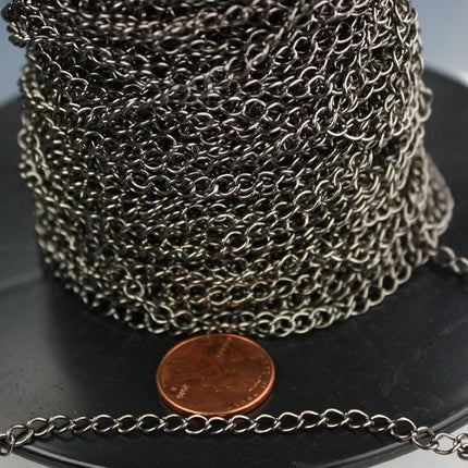 32 feet of Gunmetal Plated curb chain Large Big Link Curb Chain - 4.9x3.7mm unsoldered link