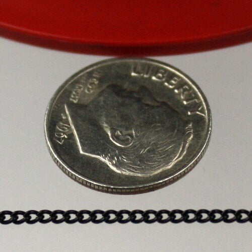 32 ft Black Tiny curb chain - 1.3mm soldered link - 1.3S