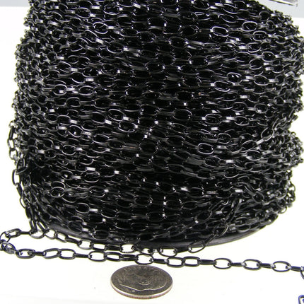 32 ft. of Black Finished Drawn Cable Chain - 6.3x3.5mm Unsoldered Link - 6335DR