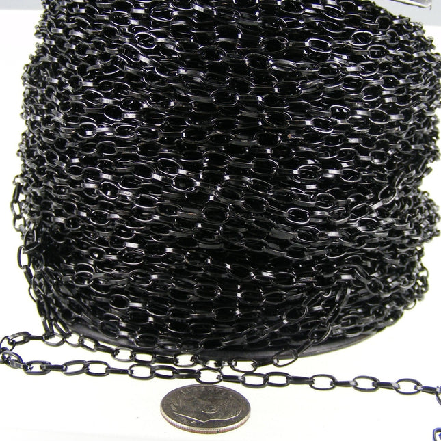 32 ft. of Black Finished Drawn Cable Chain - 6.3x3.5mm Unsoldered Link - 6335DR