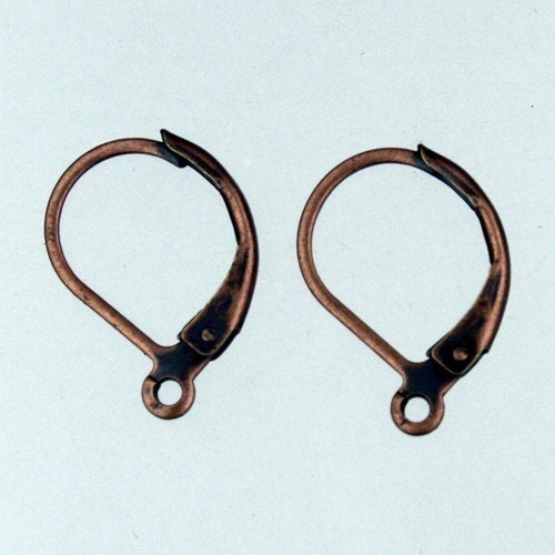 50 Antique Copper Leverback Earrings earwire - 10X16mm