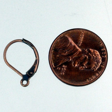 50 Antique Copper Leverback Earrings earwire - 10X16mm