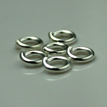 5mm Jump Rings, 200 pcs of Sterling Silver Plated Jump Rings / Jumprings - 5mm 18 gauge 1.0mm Link Connector Open Jump 10x5mm