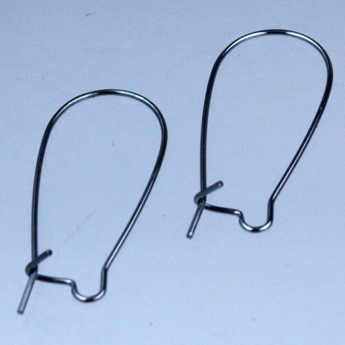 50 pcs of Gunmetal Finished Kidney earwire 35x15mm
