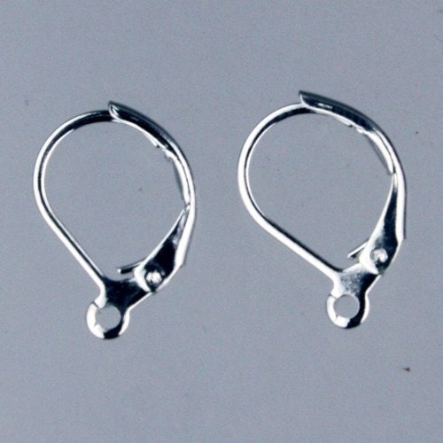 50 Sterling Silver Plated Leverback Earrings earwire 10X16mm
