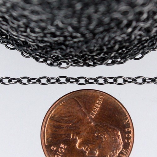 32 ft spool of Gunmetal Finished Round cable chain - 2.9x2.0mm - unsoldered link - 2920CA