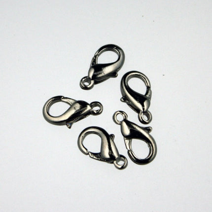 30 pcs of lobster claw clasp 12X7mm - Gunmetal - LOB12B