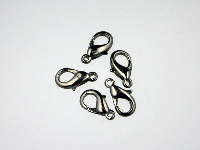 30 pcs of lobster claw clasp 12X7mm - Gunmetal - LOB12B