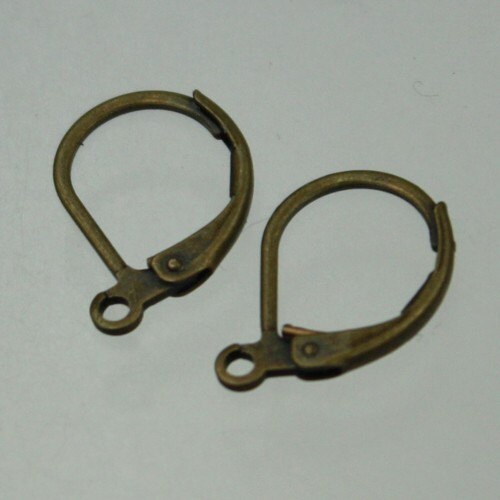 50 pcs of Antiqued Brass Leverback earwire 10X16mm
