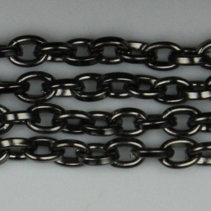 Gunmetal Drawn Chain Bulk, 32 ft spool of DRAWN cable chain 4X3mm - unsoldered link,Bulk Necklace Chain - 43DRAWN