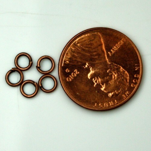 500 pcs of Copper finished Brass jumpring 4mm - 21G - 7x4mm