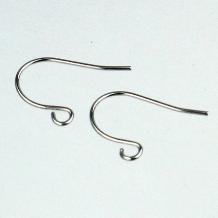 100 pcs of Rhodium Plated Earrings Hook 20X11mm - French Hook - Simple Earwire Earring Hook